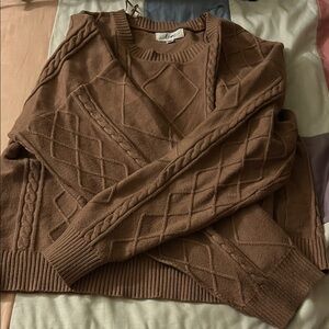 Fay Brown Diamond Knit Sweater